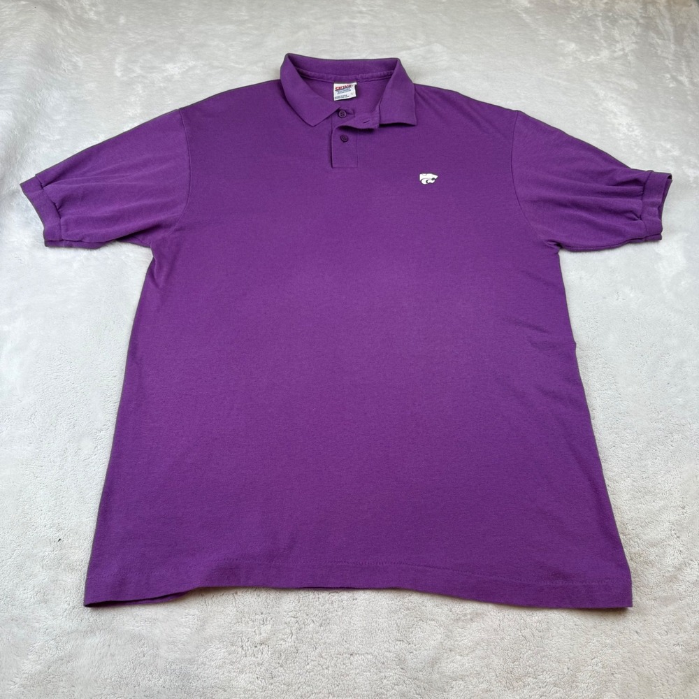 Vintage Kansas State‎ Wildcats Purple Anvil Polo Shirt Men's Size L
